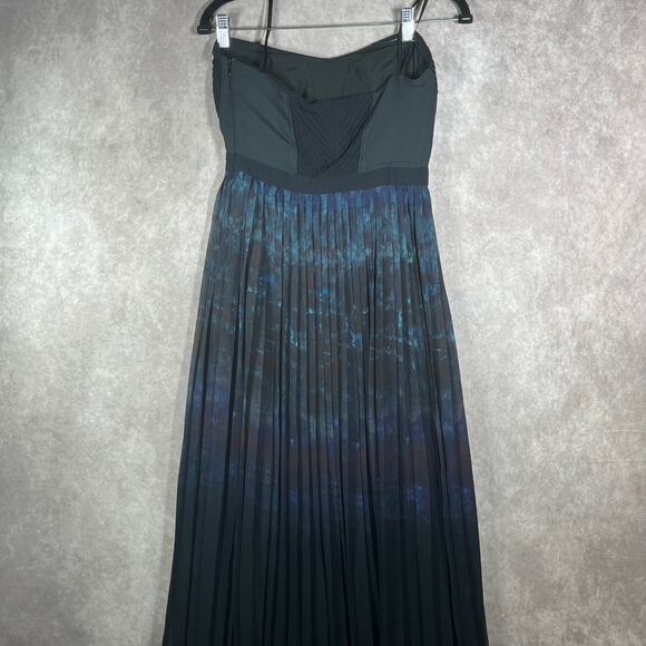 Silence + Noise Fortuna Maxi Dress Womens 2 Black Ombre‎ Strapless Goth Witchy - Picture 3 of 10